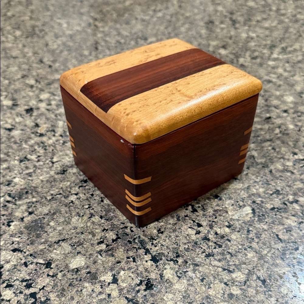 Wooden Keepsake Box with Inlay